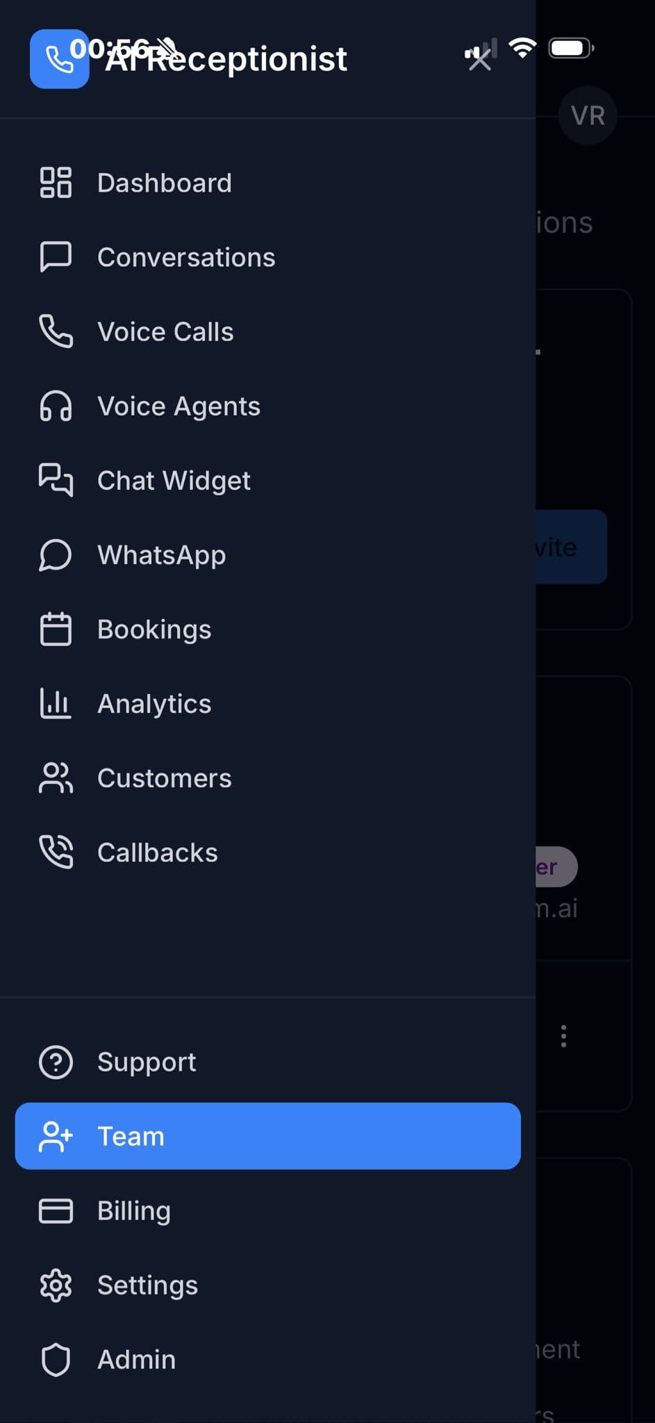 Dasbor AI Receptionist